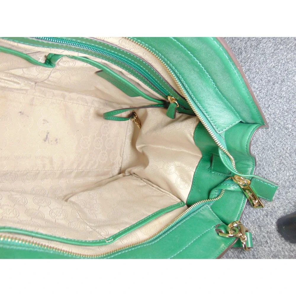Michael Kors Hamilton Satchel Green Gold‎ Hardware 30F4GHXS3L Crossbody Bag